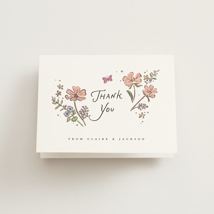 "Wildly in Love" - Engagement Party Thank You Cards in Carnation by Itsy Belle Studio - Front