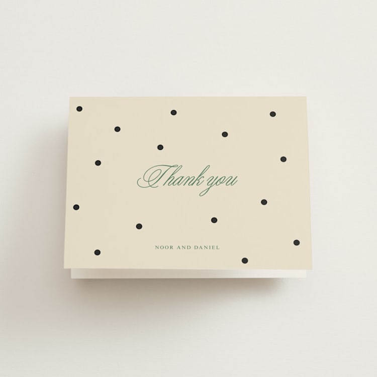 "Polka dot" - Engagement Party Thank You Cards in Off White by Studio Suku - Front