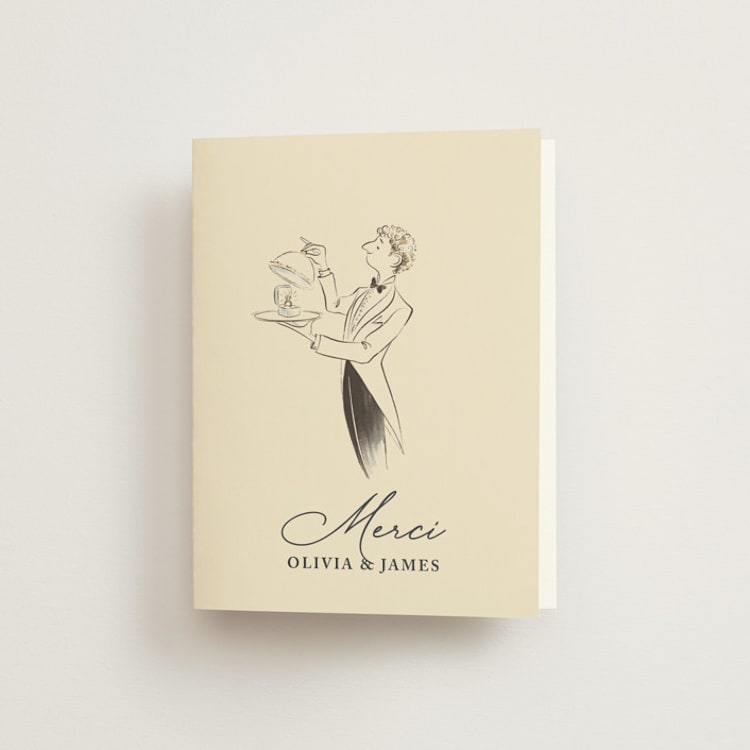 "A Toast to Love" - Engagement Party Thank You Cards in Ivory by Sabrin Deirani - Front