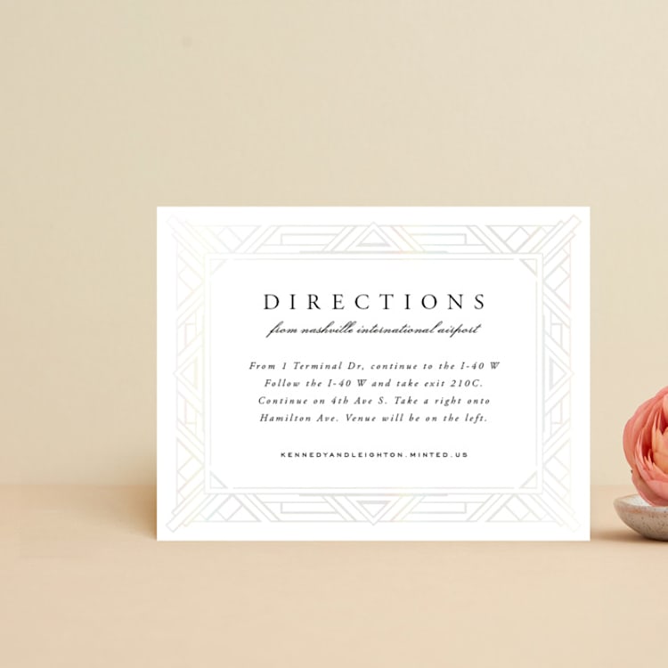"Opulent Border" - Gloss-Press® Direction Cards in Stone by Hooray Creative - Front