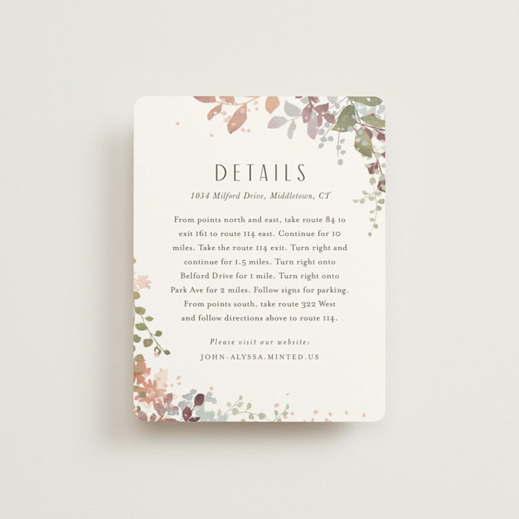 "Wesleyan Hill" - Direction Cards in Wildflower by Jennifer Wick - Front