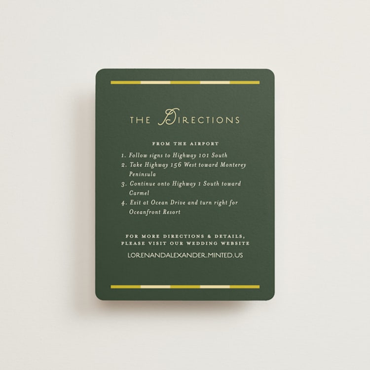 "grid" - Direction Cards in Citrus by Angela Quan - Front