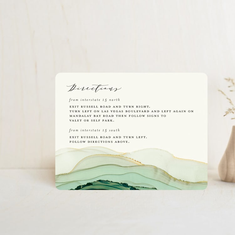 "Flow" - Direction Cards in Emerald by Three Kisses Studio - Front