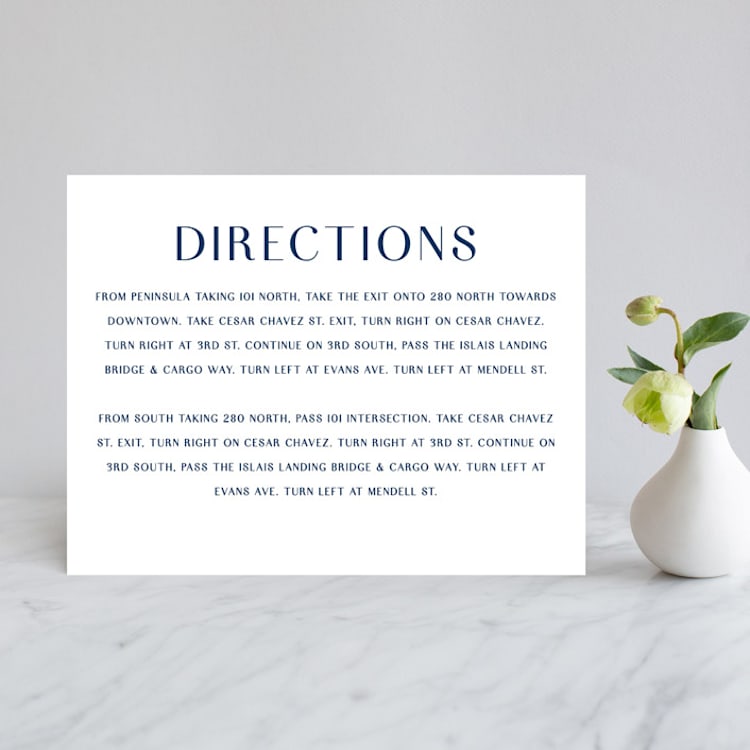 "window pane check" - Direction Cards in Navy by Kerry Doyle - Front