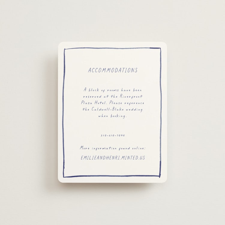 "Blue Bells" - Direction Cards in Cornflower by Mere Paper - Front