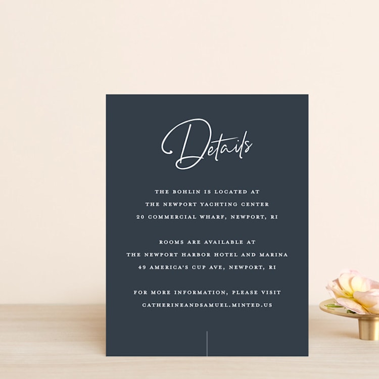 "Proposal" - Direction Cards in Marine by Sandra Picco Design - Front