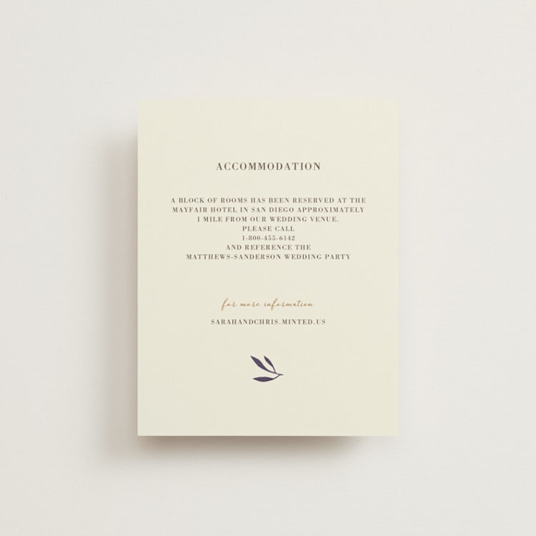 "flower press" - Direction Cards in Mauve by Peony Rose Design - Front
