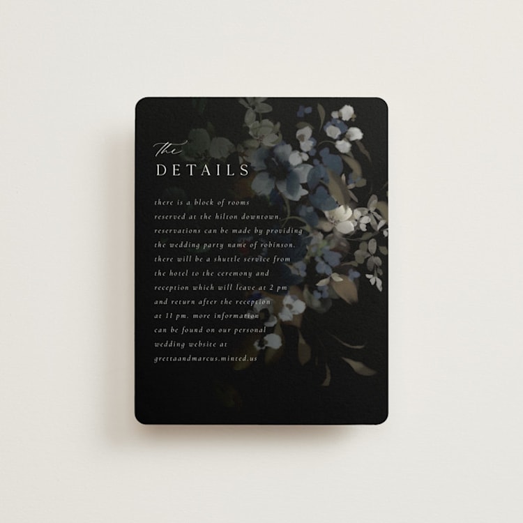 "Vintage Botanical" - Direction Cards in Midnight by Grace Kreinbrink - Front