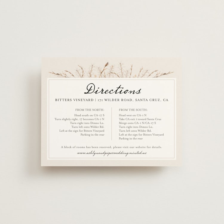 "Gone To Seed" - Direction Cards in Taupe by Honeybunch Studio - Front