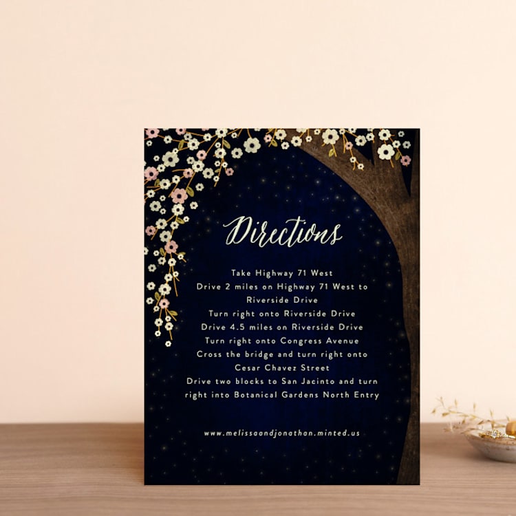 "Outside" - Direction Cards in Navy by Rebecca Bowen - Front