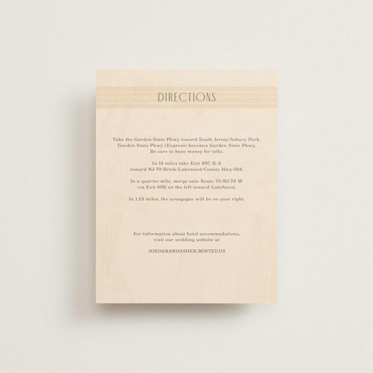"Chuppah Arch" - Direction Cards in Desert Sun by Laura Bolter - Front