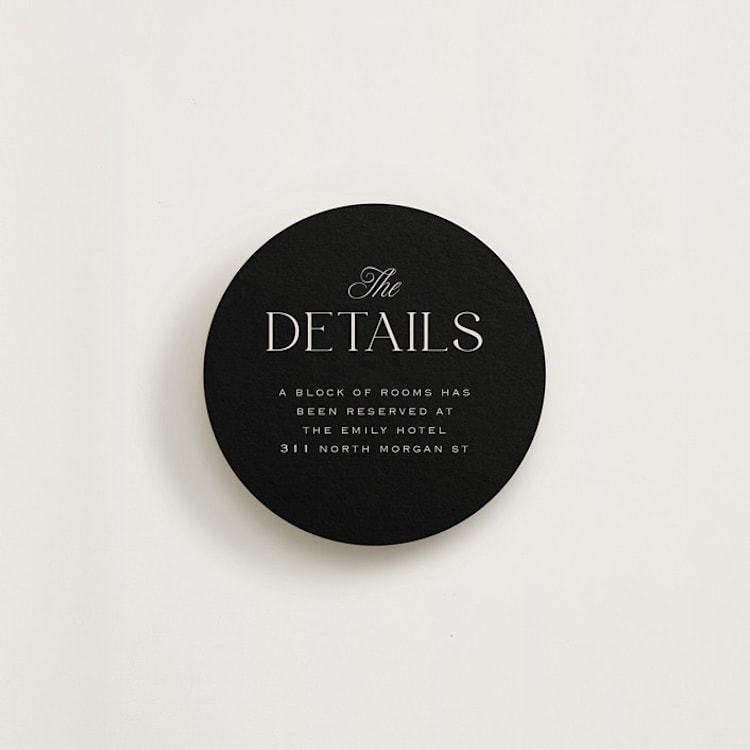 "Galleria" - Direction Cards in Onyx by Laura Hankins - Front