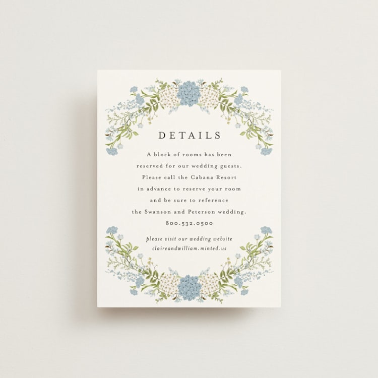 "Wedgewood" - Direction Cards in Cerulean by Susan Moyal - Front
