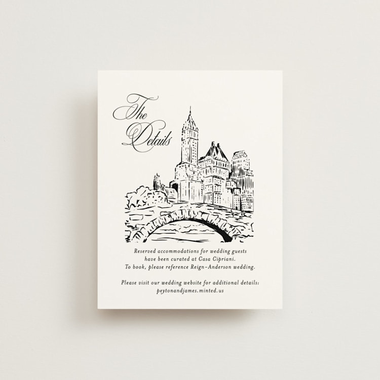 "New York Skyline" - Direction Cards in Noir by Melinda Denison - Front