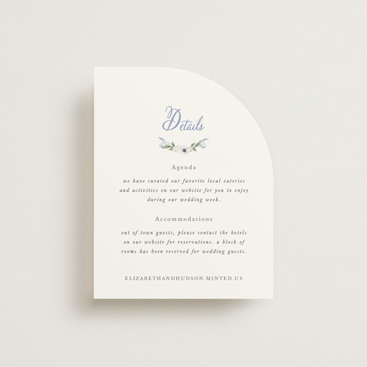 "Sweethearts" - Direction Cards in Periwinkle by Design Lotus - Front