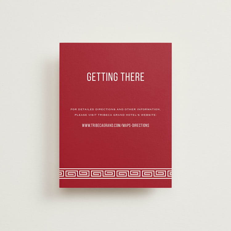 "Double Happiness Seal" - Direction Cards in Carmine by Lori James - Front
