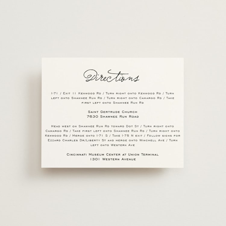 "Estate" - Direction Cards in Blush by Kim Dietrich Elam - Front