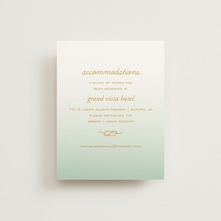 "Simple Knot" - Direction Cards in Mint by SimpleTe Design - Front