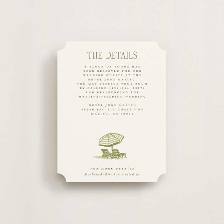 "BeachToile" - Direction Cards in Palm by Jenna Holcomb - Front