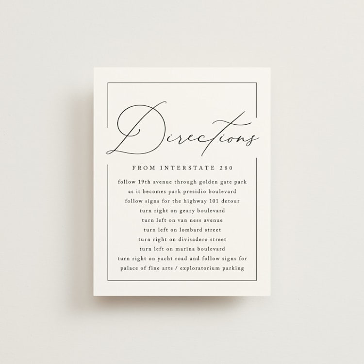 "Love Story" - Direction Cards in Alabaster by Liz Conley - Front