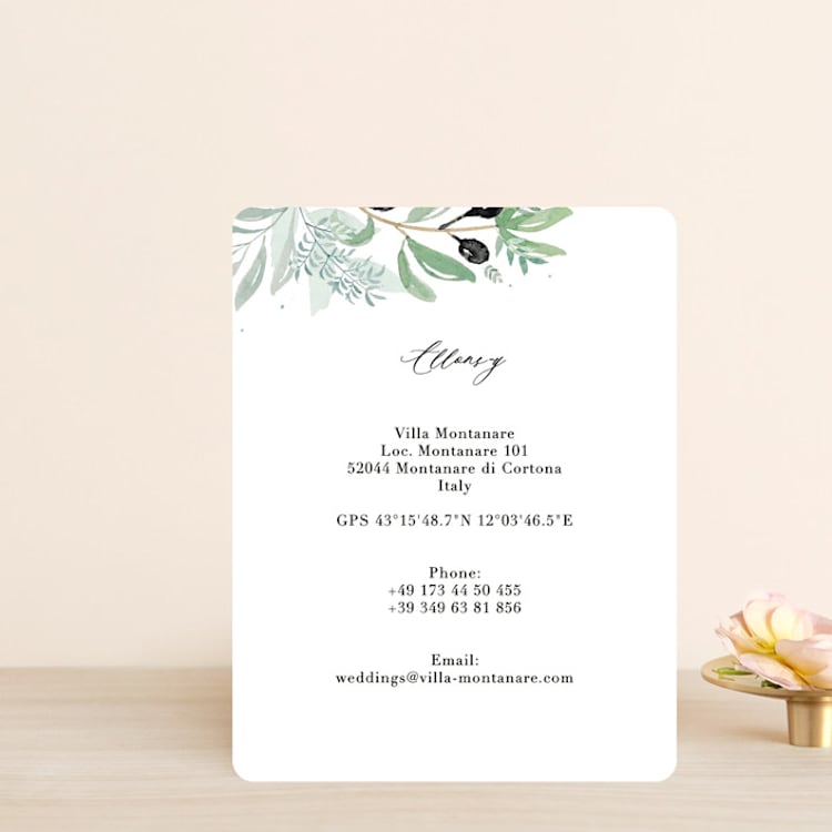 "Olivier" - Direction Cards in Olive by Bonjour Paper - Front
