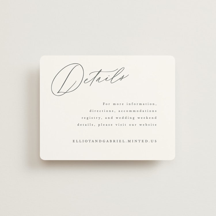 "Scripted Names" - Direction Cards in Pearl by Hooray Creative - Front