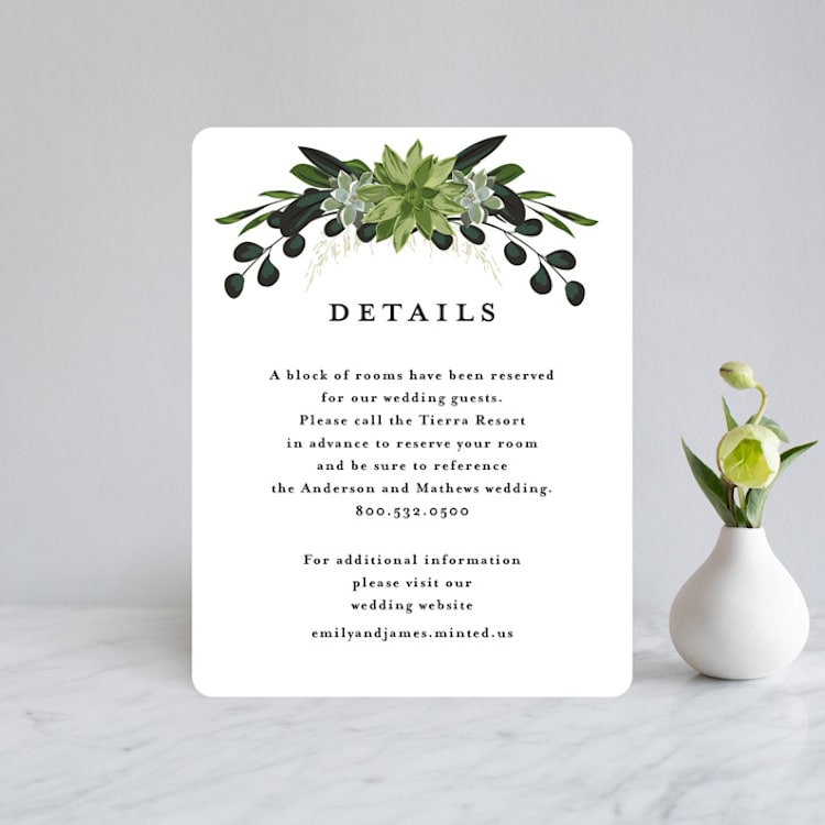 "Agave & Greens" - Direction Cards in Ivory by Susan Moyal - Front