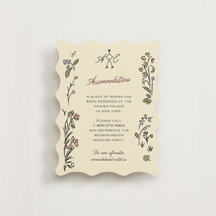 "Love Rests in a Garden" - Direction Cards in Pomegranate by Helena Vitto - Front
