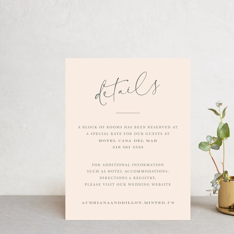 "EverAfter" - Direction Cards in Petal by Rochelle Renee - Front