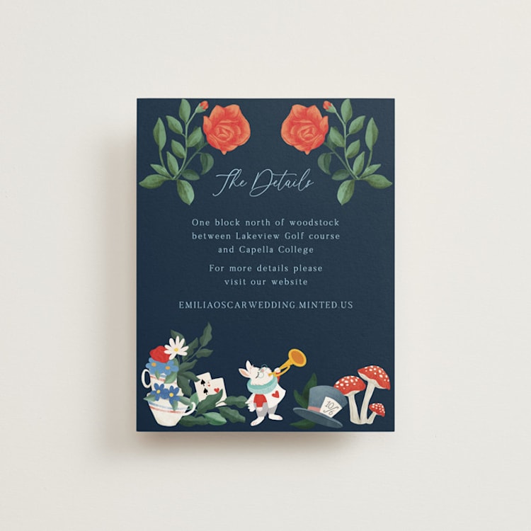"Disney's Alice In Wonderland Garden Tea Party" - Direction Cards in Evening by Elly - Front