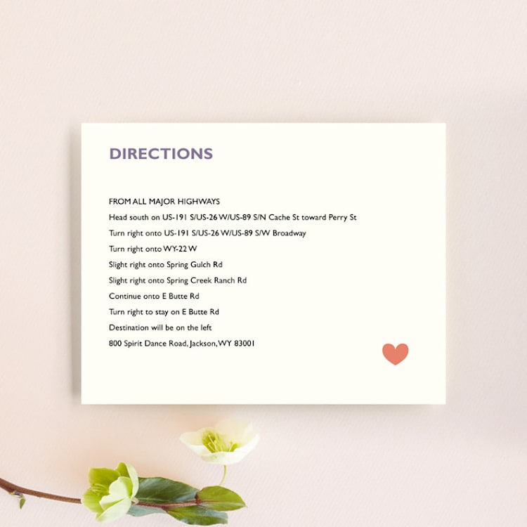 "Destination" - Direction Cards in Lilac Haze by leslie hamer - Front