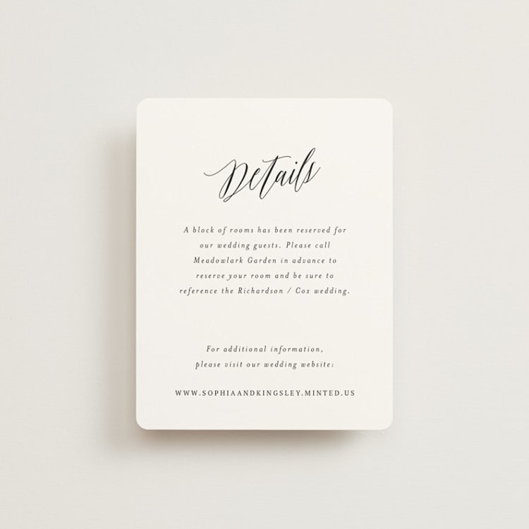 "Nothing Compares To You" - Direction Cards in Cream by Design Lotus - Front