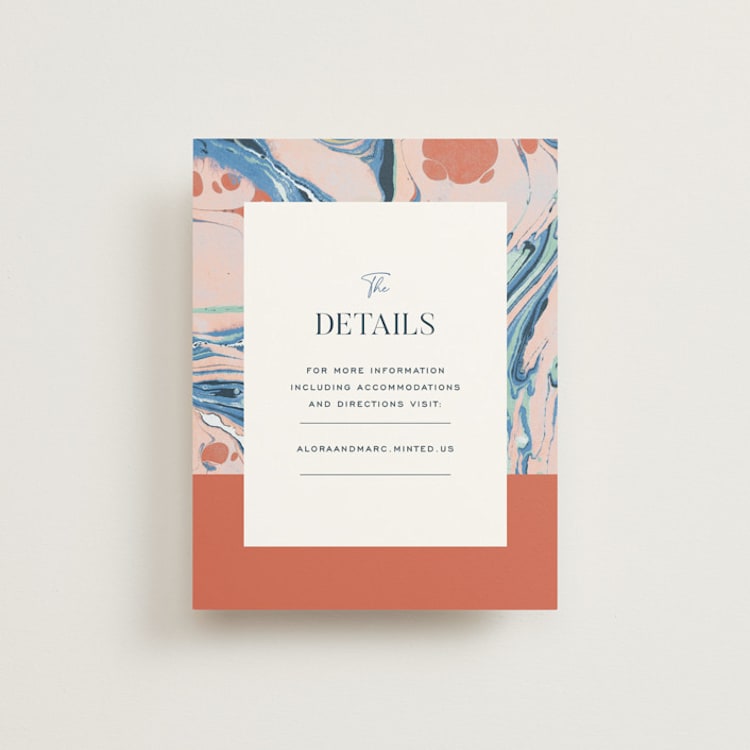 "Mod Marble" - Direction Cards in Maraschino by A Real Peach Studio - Front
