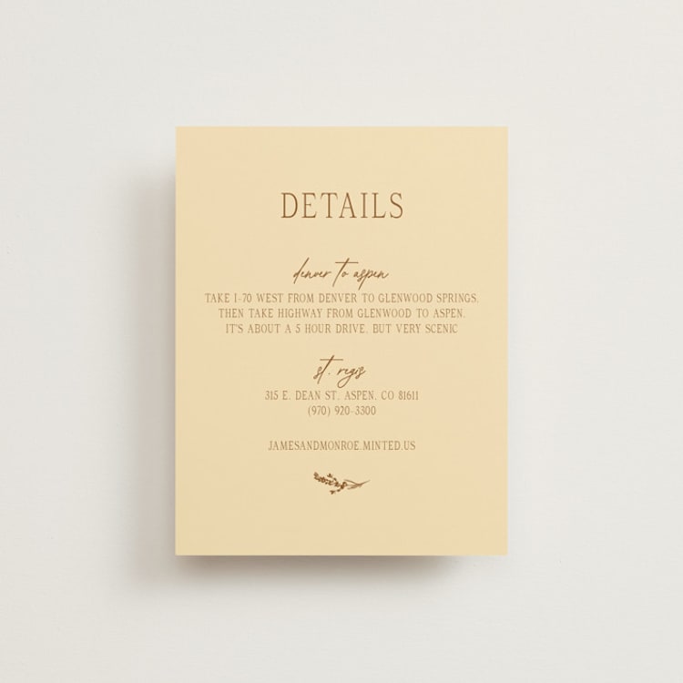 "Classic and Floral" - Direction Cards in Bark by Jen Ramsey - Front