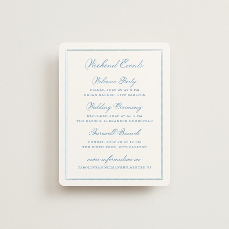 "Royalty" - Direction Cards in Capri by Creo Study - Front