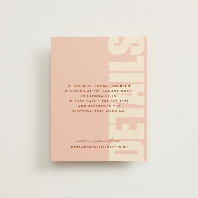 "Typographical Poster" - Direction Cards in Blush by Stacey Day - Front