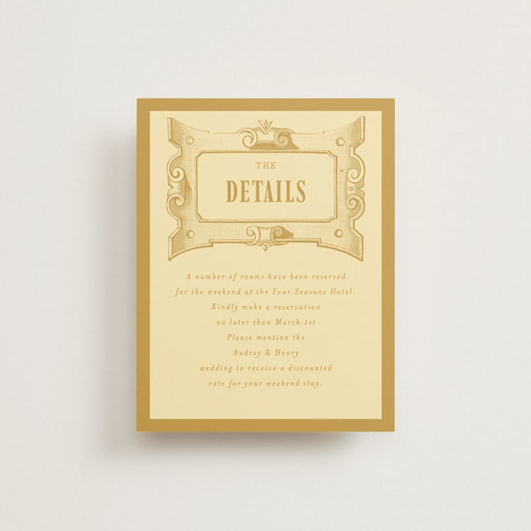 "Vintage Label" - Direction Cards in Butter by Nazia Hyder - Front