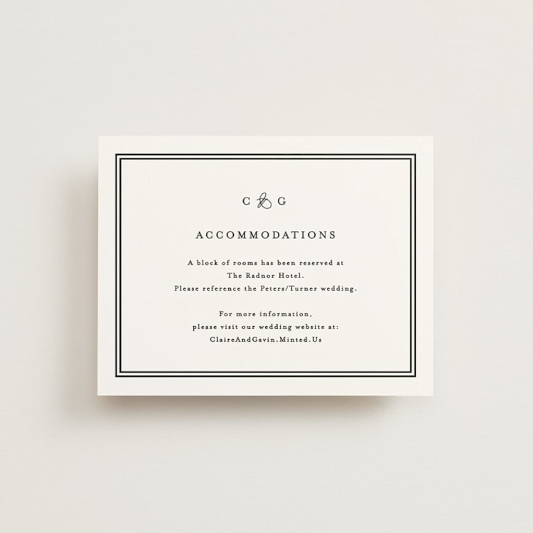 "Timeless Together" - Direction Cards in Tuxedo by Carolyn MacLaren - Front