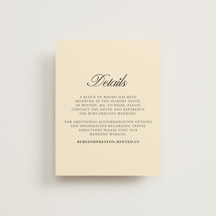 "Elegant and Formal" - Direction Cards in Sunshine by Jen Ramsey - Front