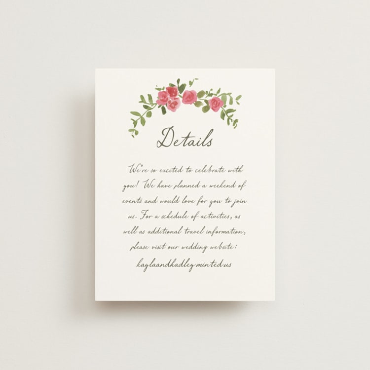 "Villa" - Direction Cards in Azalea by Everett Paper Goods - Front