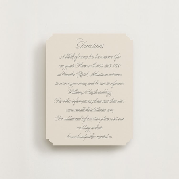 "Let's Say I Do" - Direction Cards in Ivory by Petra Kern - Front