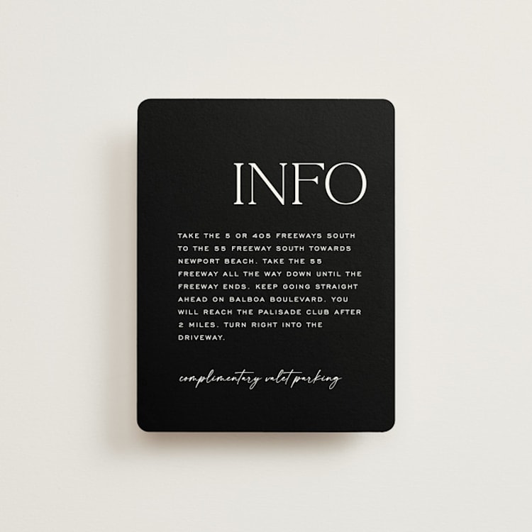 "Casual" - Direction Cards in Pearl by Owl and Toad - Front