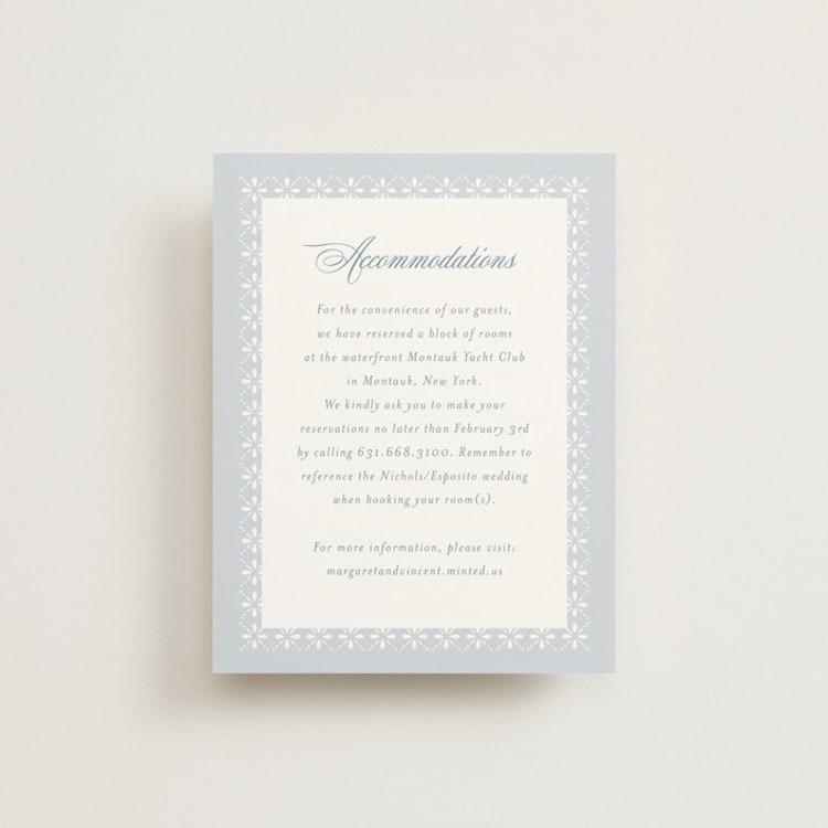 "Coastal Charm" - Direction Cards in Dusty Blue by Jennifer Postorino - Front