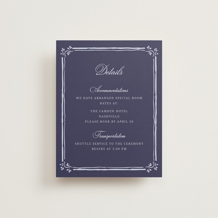 "Blooming Crest" - Direction Cards in Plum by Cass Loh - Front