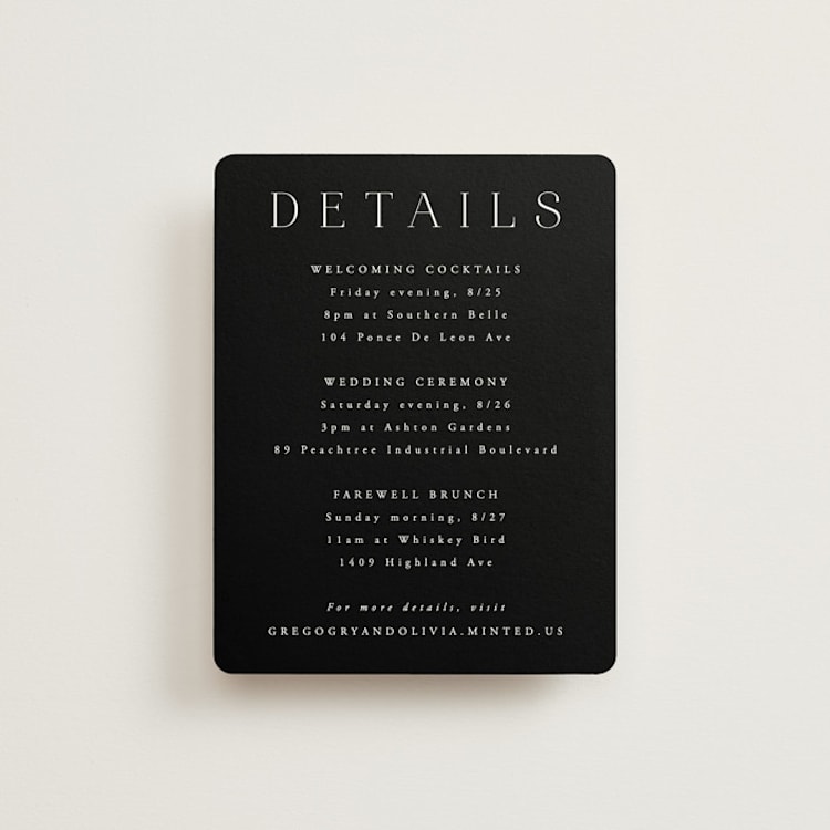 "Classy Type" - Direction Cards in Lily by Hooray Creative - Front