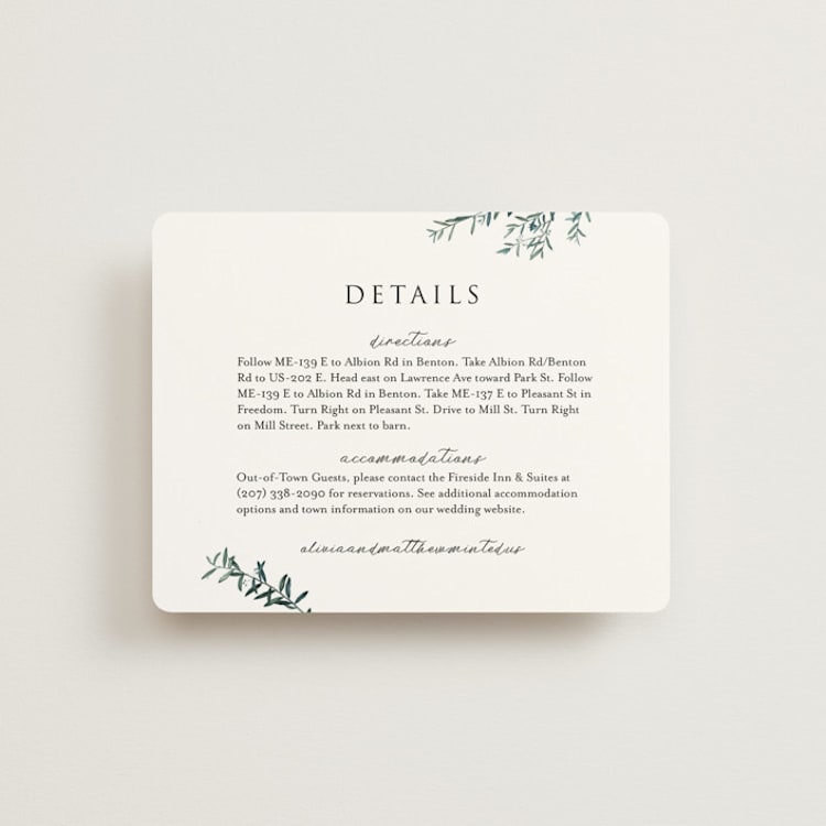 "Fresh Sage" - Direction Cards in Olive by Christie Kelly - Front