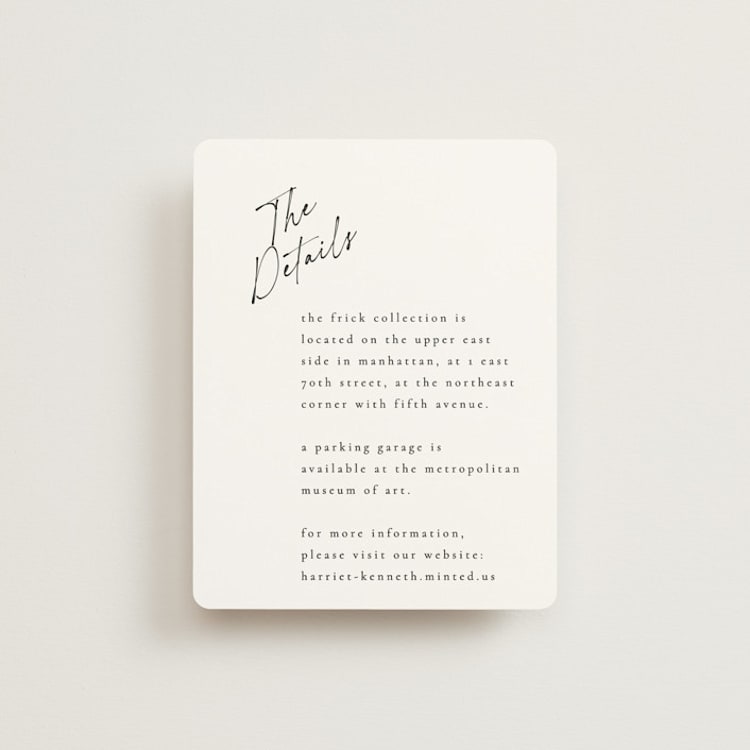 "Scripted Elegance" - Direction Cards in Linen by Ana de Sousa - Front