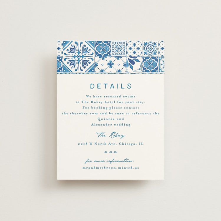 "watercolor tile" - Direction Cards in Navy by Anastasia Makarova - Front