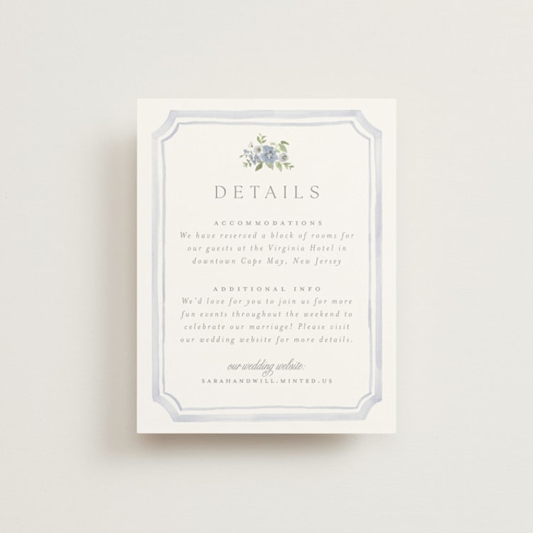 "Chelsea" - Direction Cards in Sky by Everett Paper Goods - Front