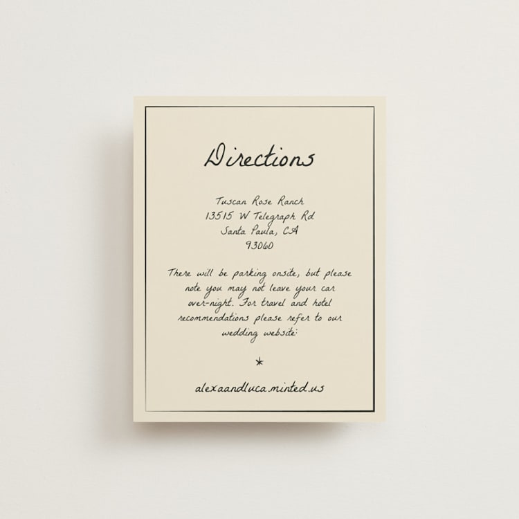 "Roses" - Direction Cards in Vanilla by Ani Somi - Front